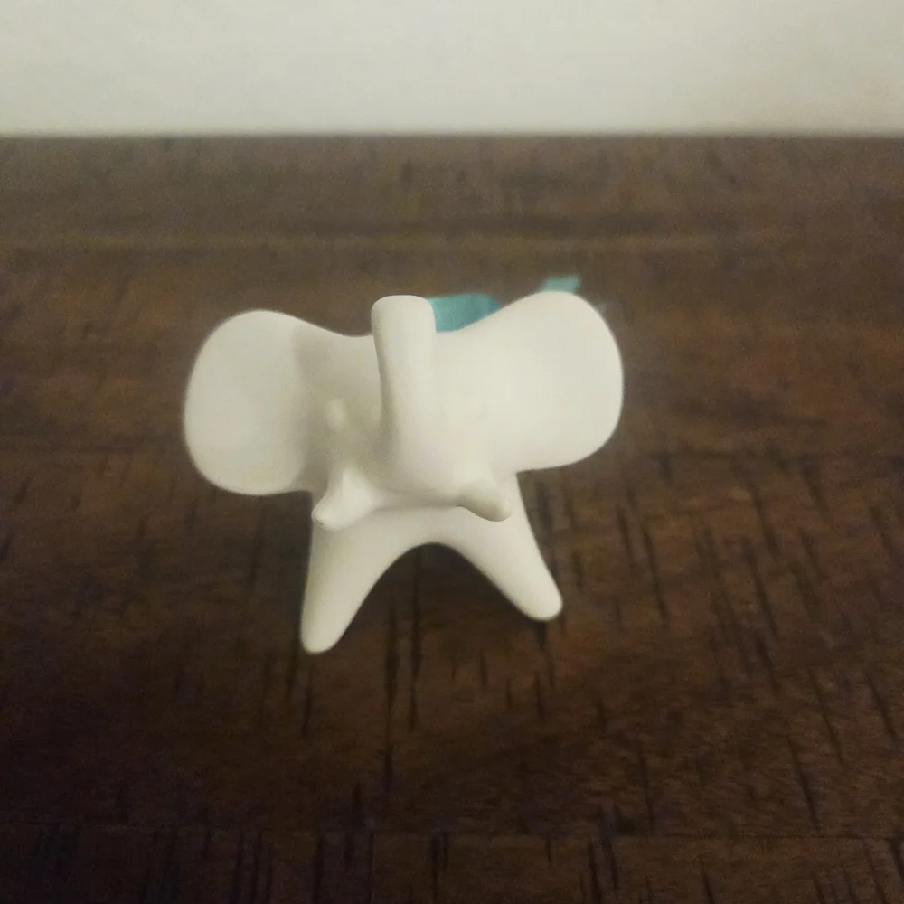 Rare Jonathan Adler Elephant Christmas Ornament Matte Porcelain MCM Lof Of 2